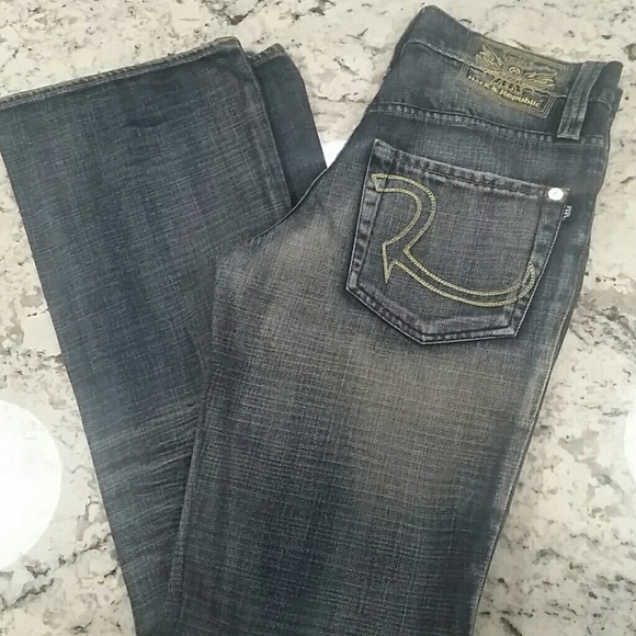 Rock & Republic EUC Dark Jeans 28 Button Fly C2 - Picture 6 of 8